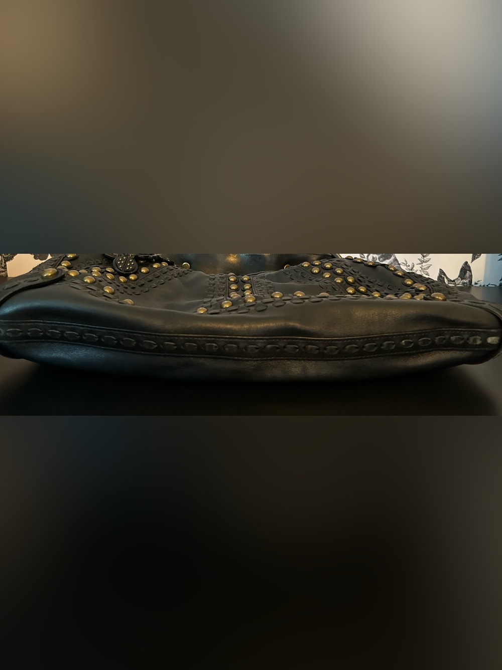 Isabella Fiore Studded Black Shoulder Bag GUC - Picture 16 of 16